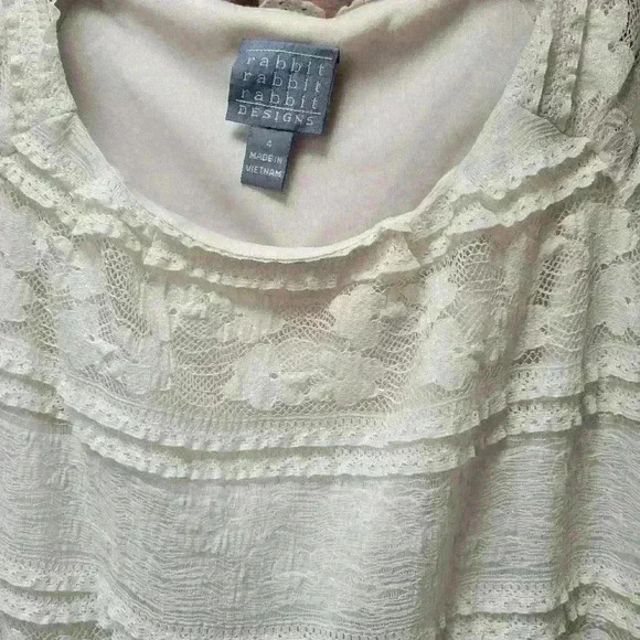 Rabbit rabbit rabbit designs white lace dress womans sz 4 - Picture 4 of 4
